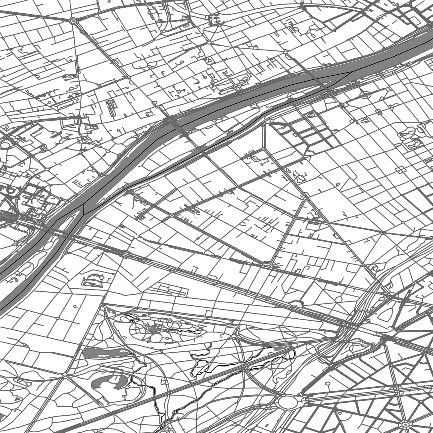 ROAD MAP OF NEUILLY-SUR-SEINE, FRANCE BY MAPBAKES