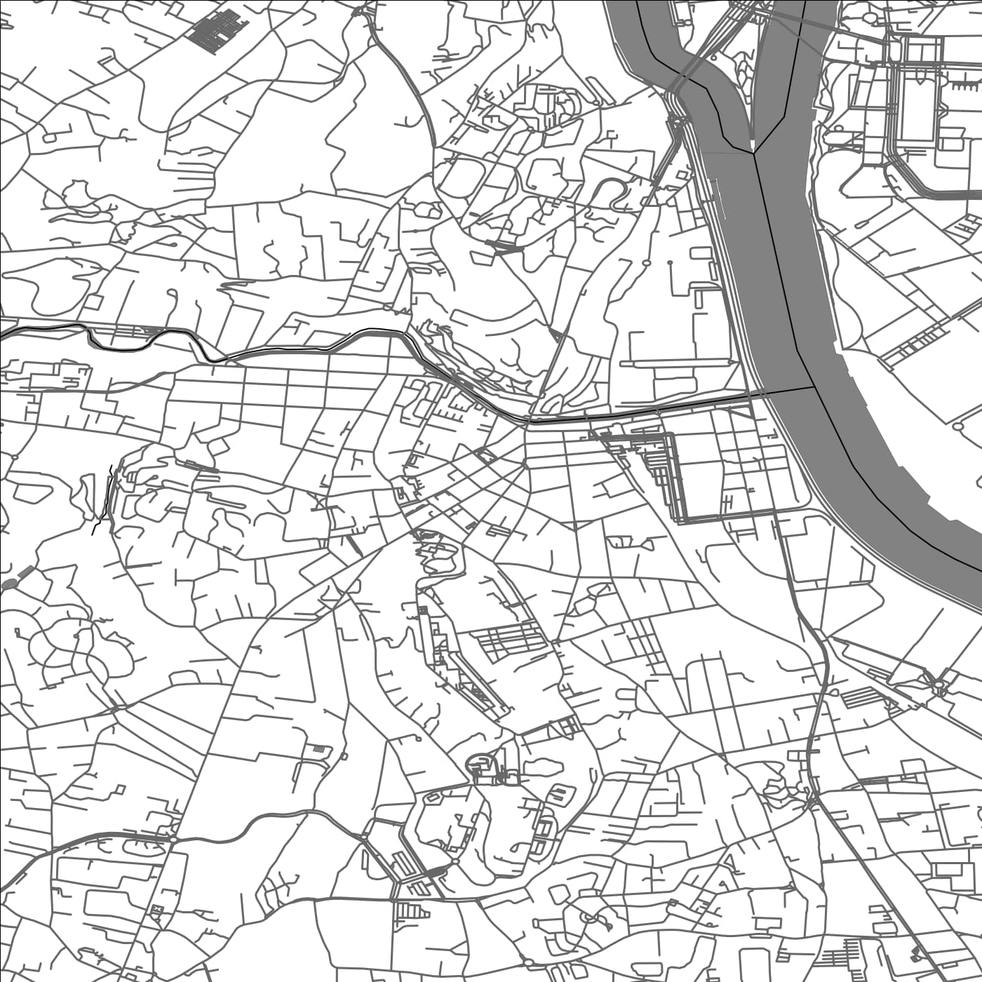 ROAD MAP OF OULLINS, FRANCE BY MAPBAKES