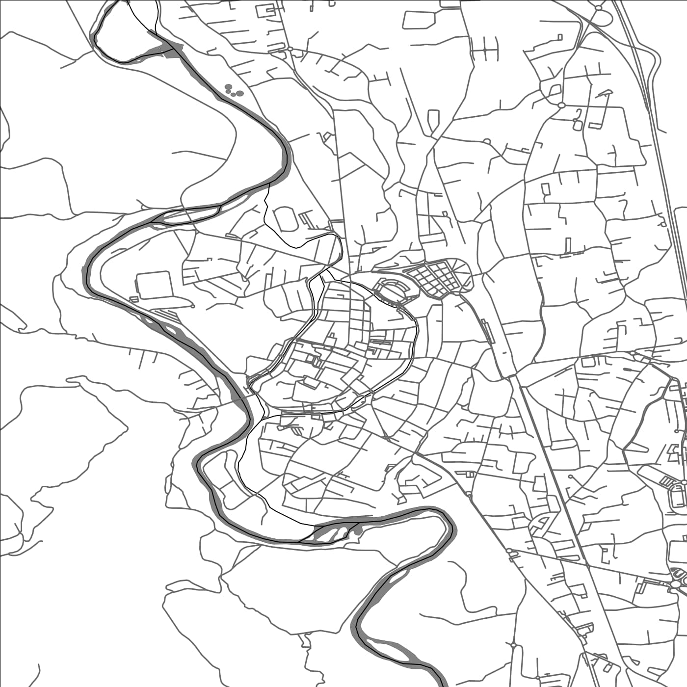 ROAD MAP OF PAMIERS, FRANCE BY MAPBAKES