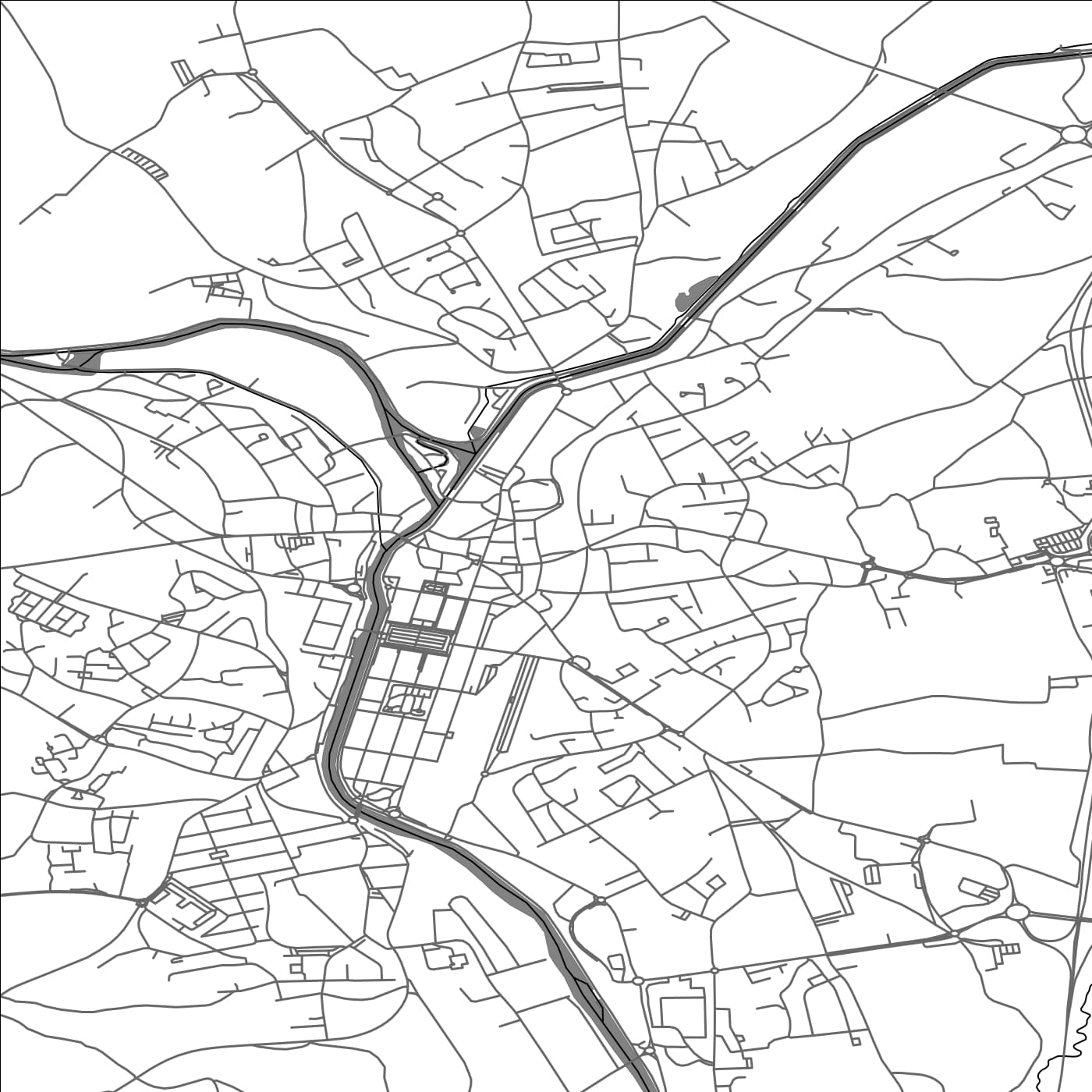 ROAD MAP OF PONTIVY, FRANCE BY MAPBAKES