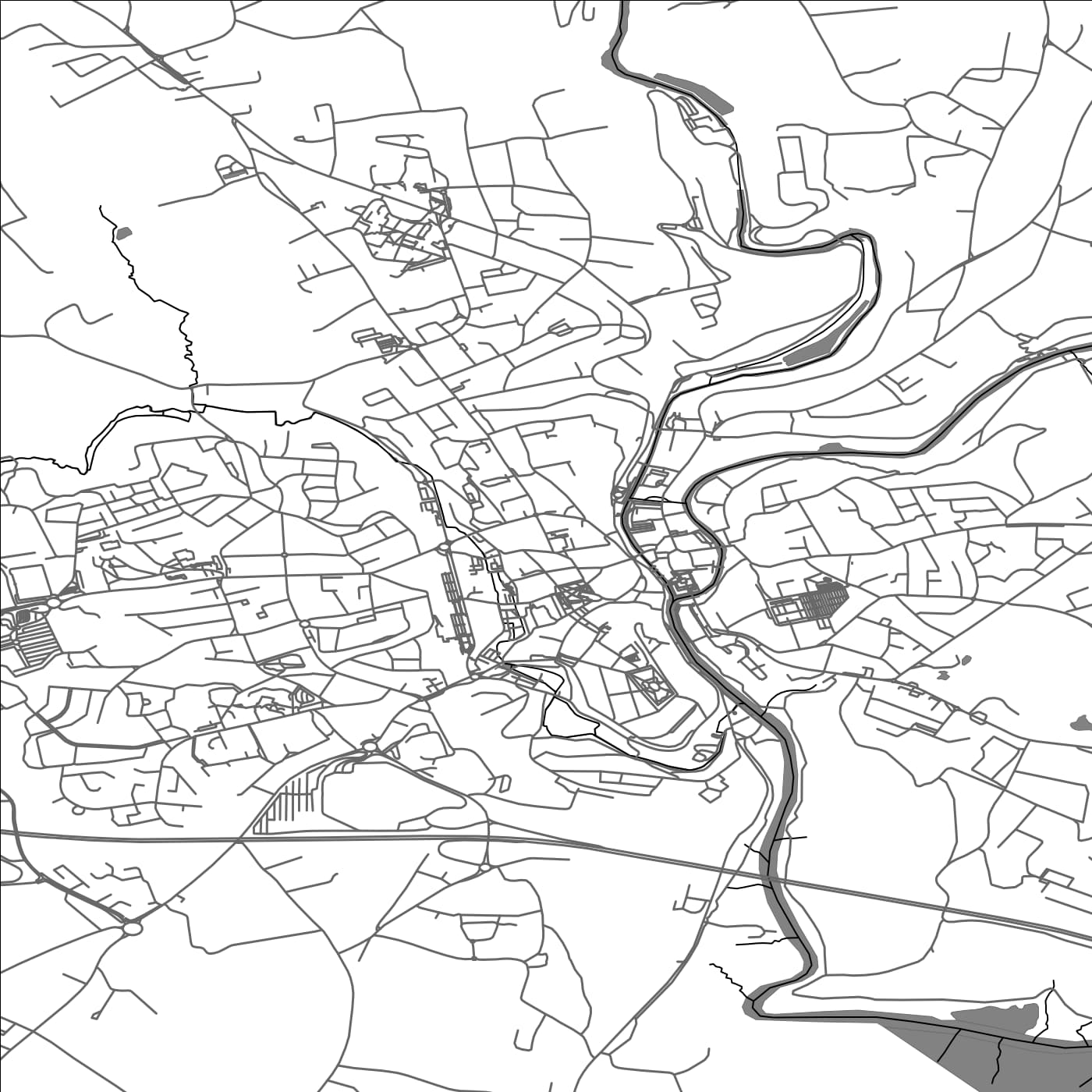 ROAD MAP OF QUIMPERLE, FRANCE BY MAPBAKES