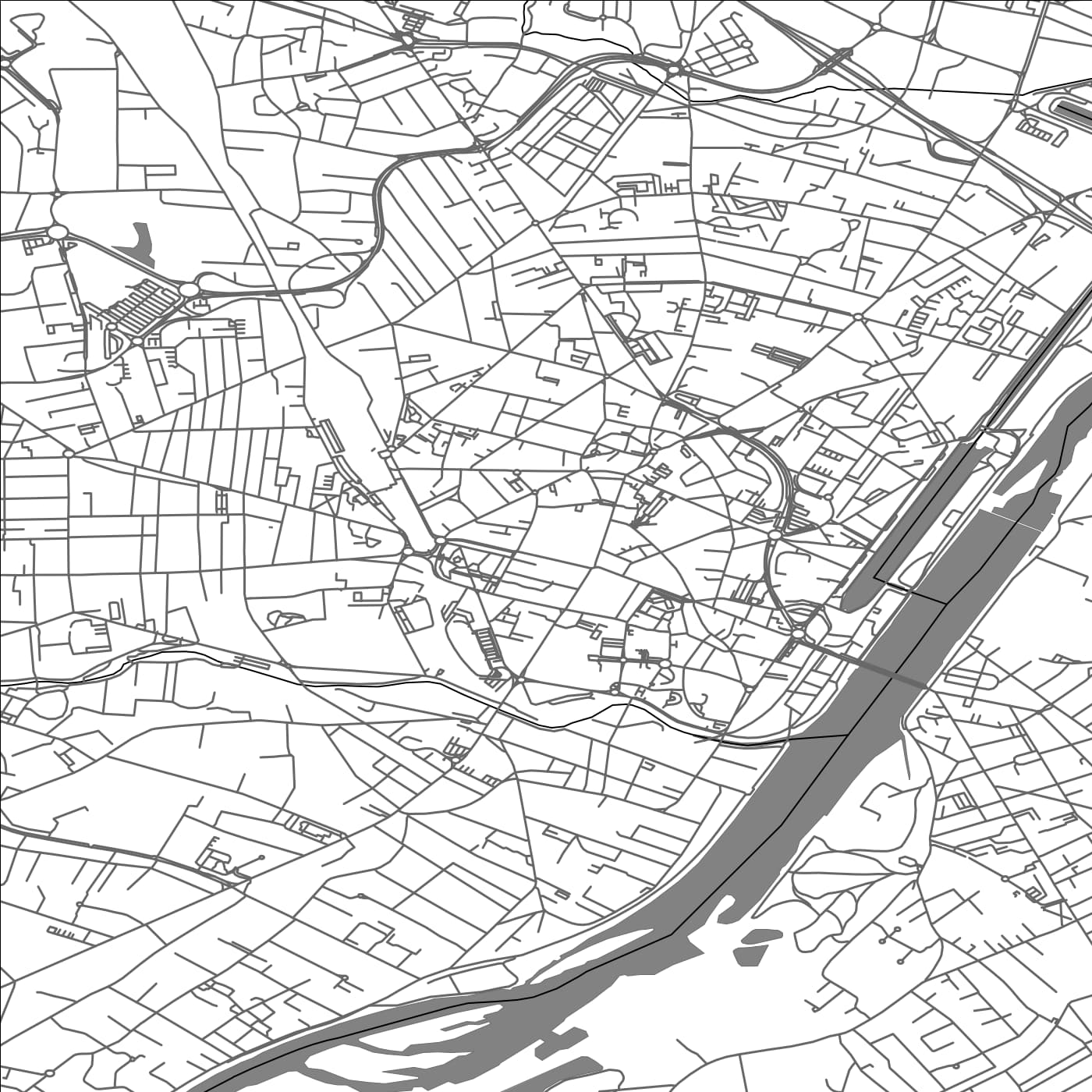 ROAD MAP OF ROANNE, FRANCE BY MAPBAKES