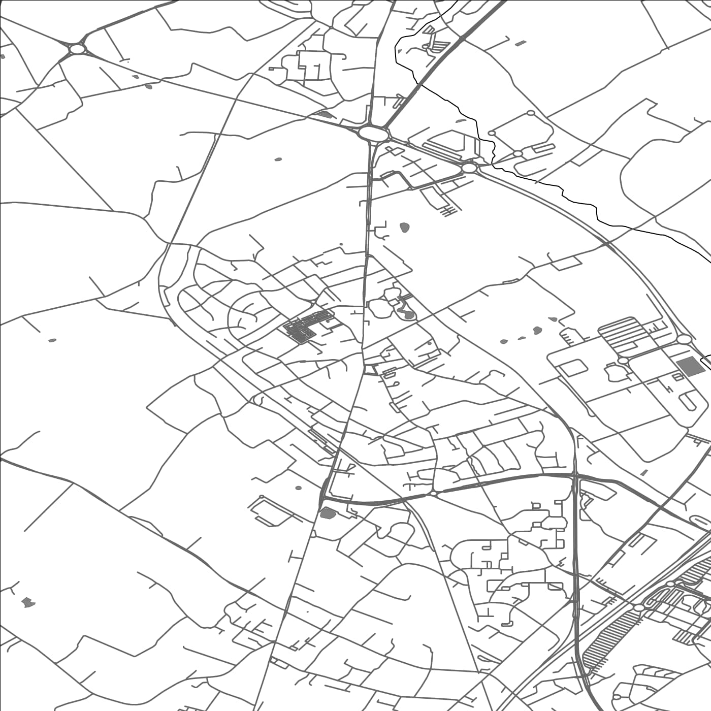 ROAD MAP OF RONCQ, FRANCE BY MAPBAKES