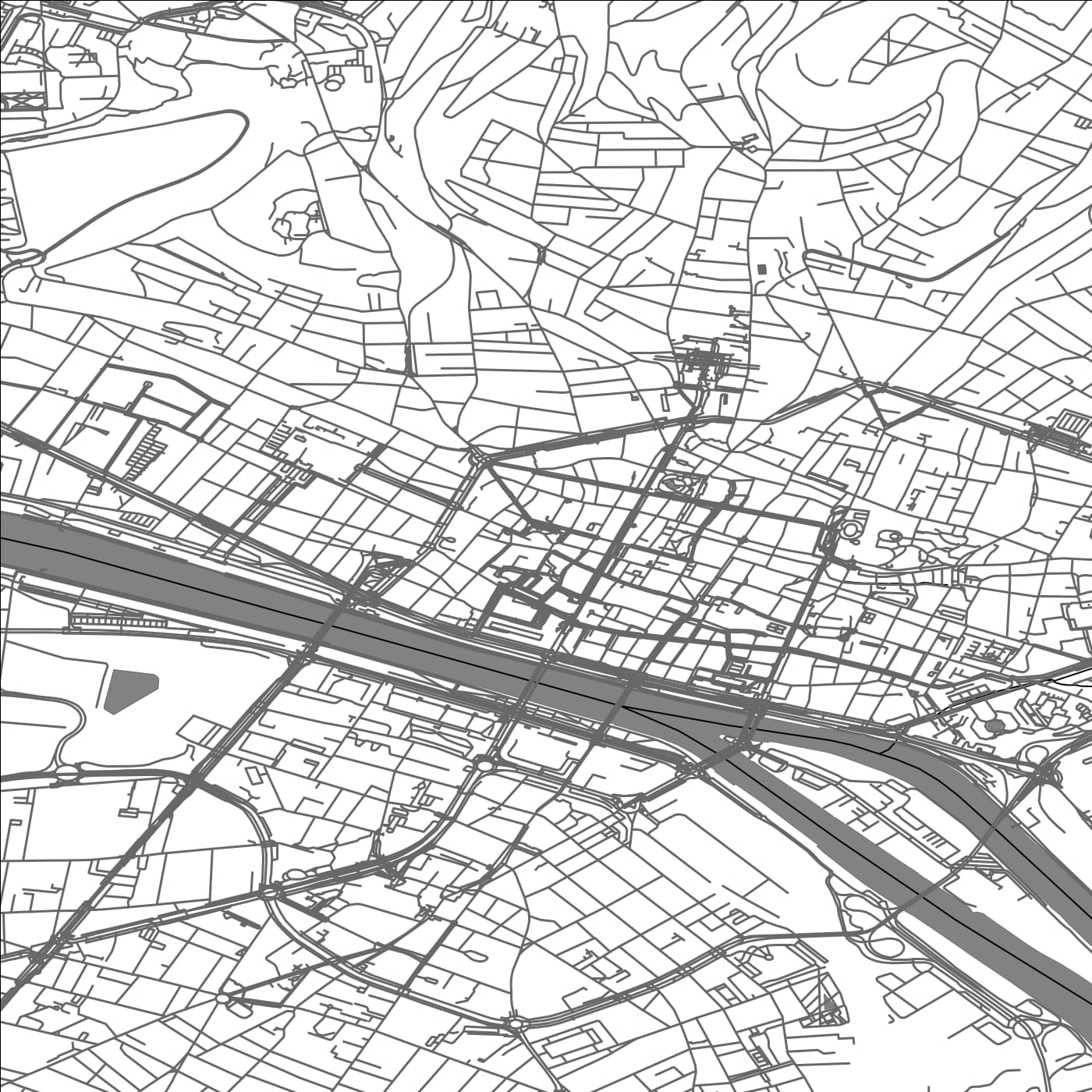 ROAD MAP OF ROUEN, FRANCE BY MAPBAKES