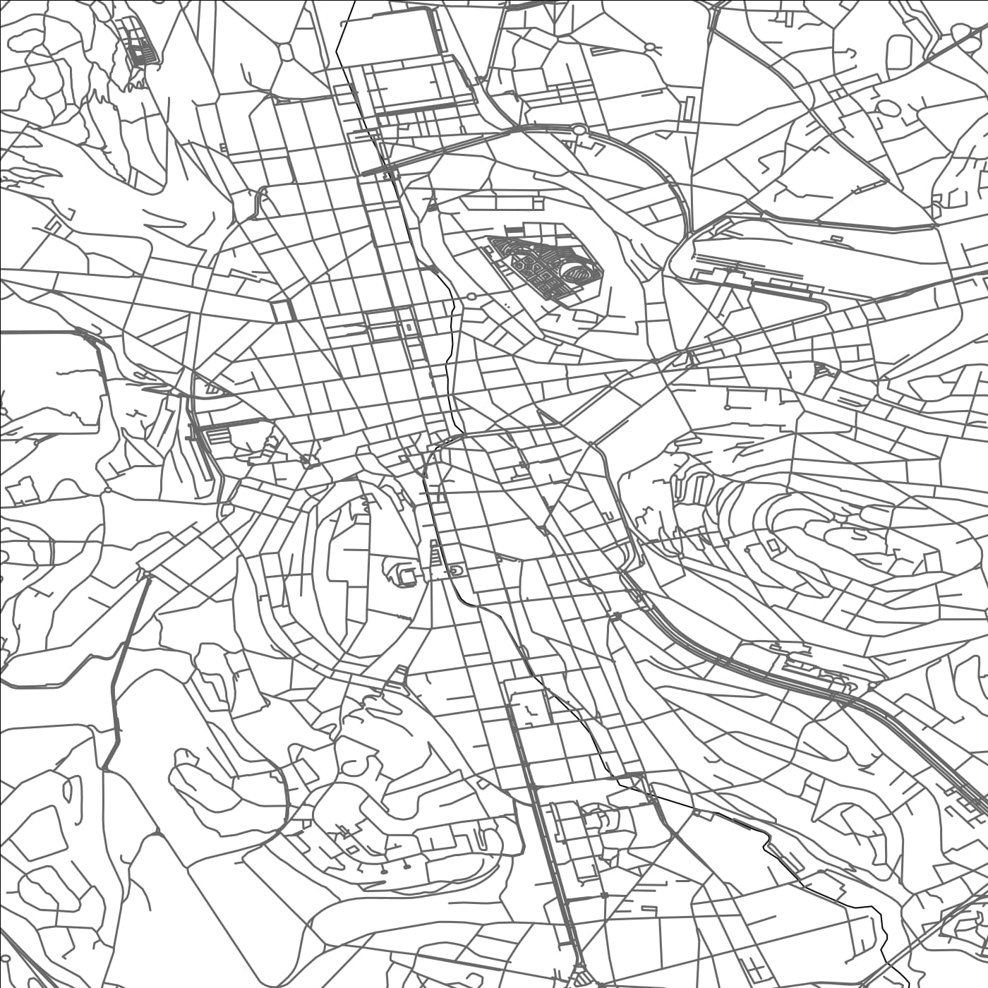 ROAD MAP OF SAINT-ETIENNE, FRANCE BY MAPBAKES