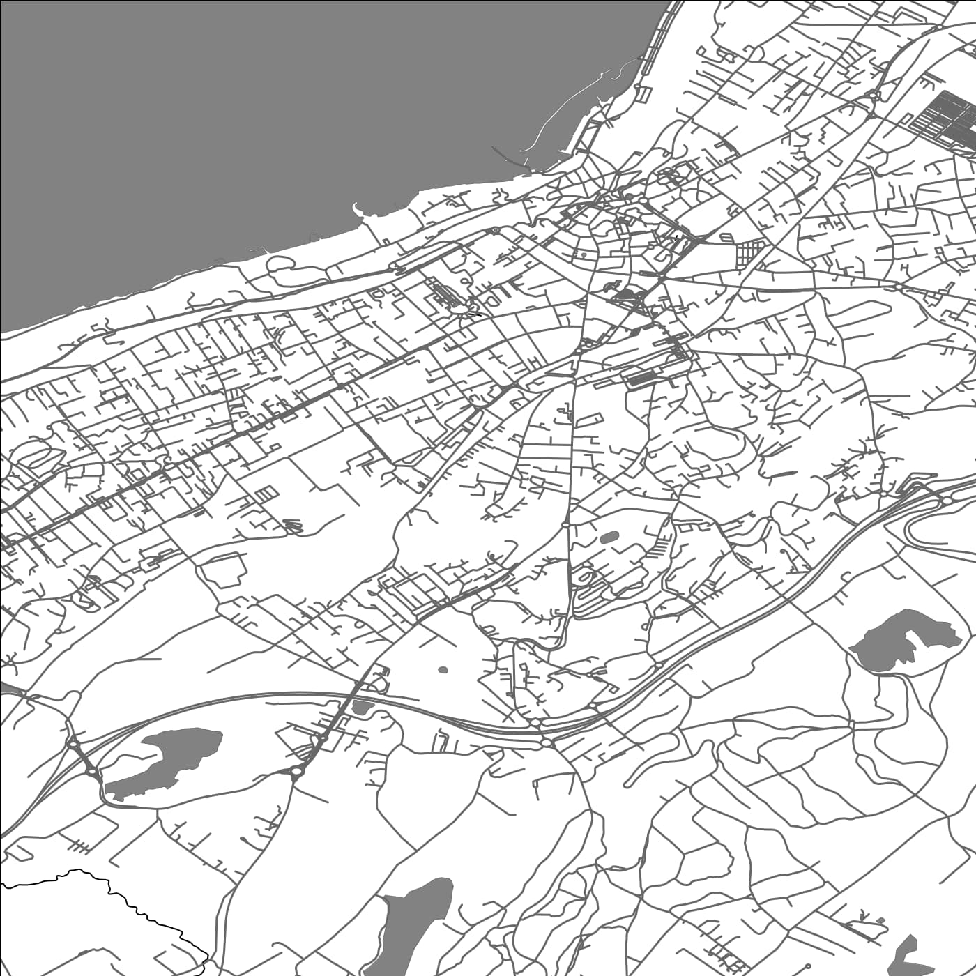 ROAD MAP OF THONON-LES-BAINS, FRANCE BY MAPBAKES