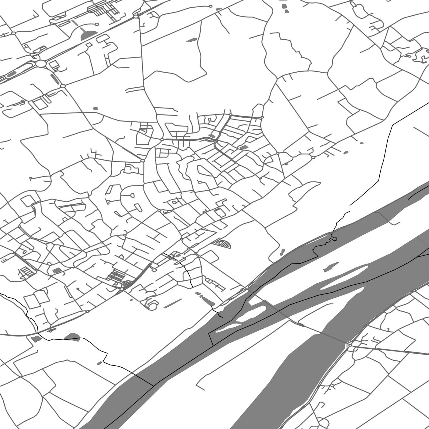 ROAD MAP OF THOUARE-SUR-LOIRE, FRANCE BY MAPBAKES