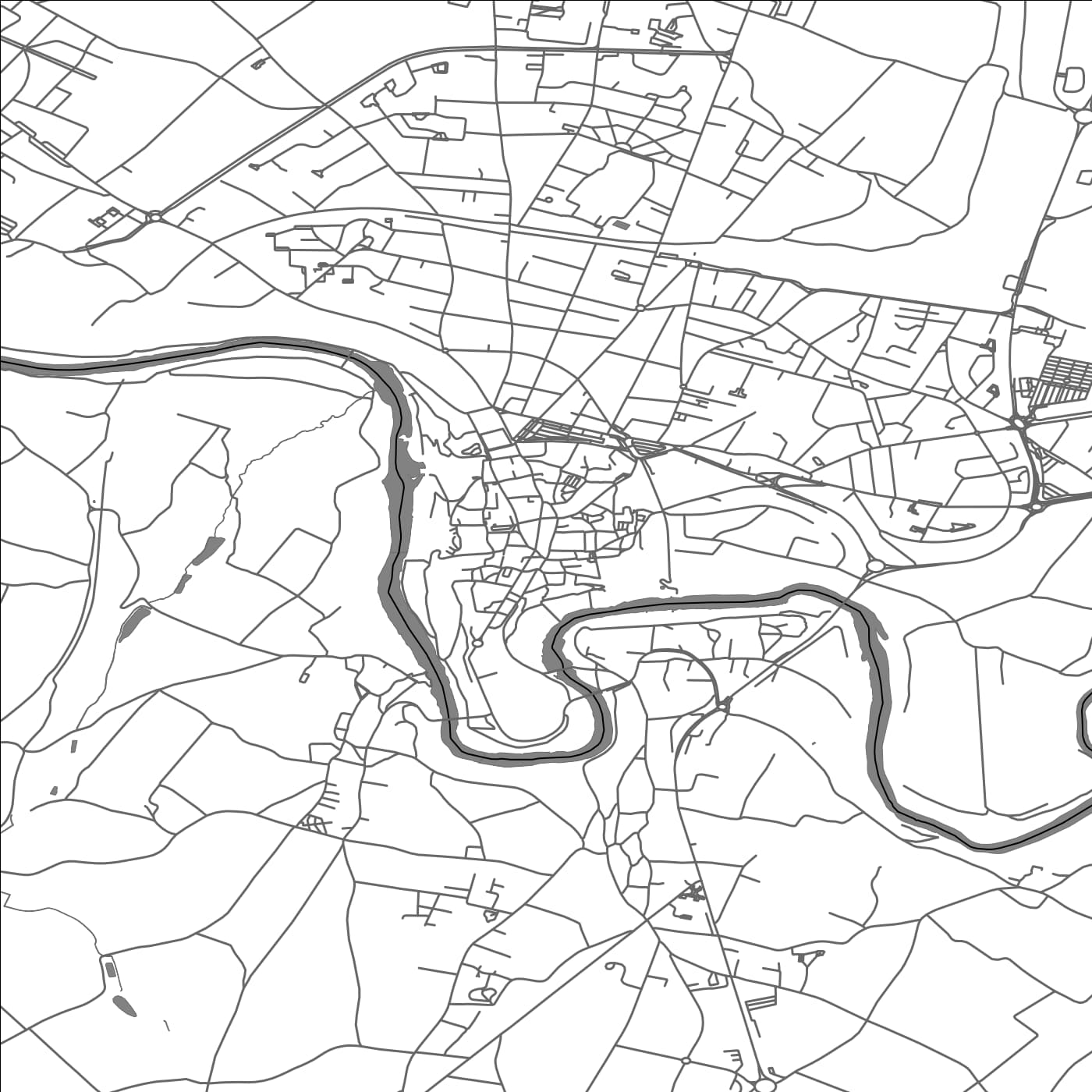 ROAD MAP OF THOUARS, FRANCE BY MAPBAKES