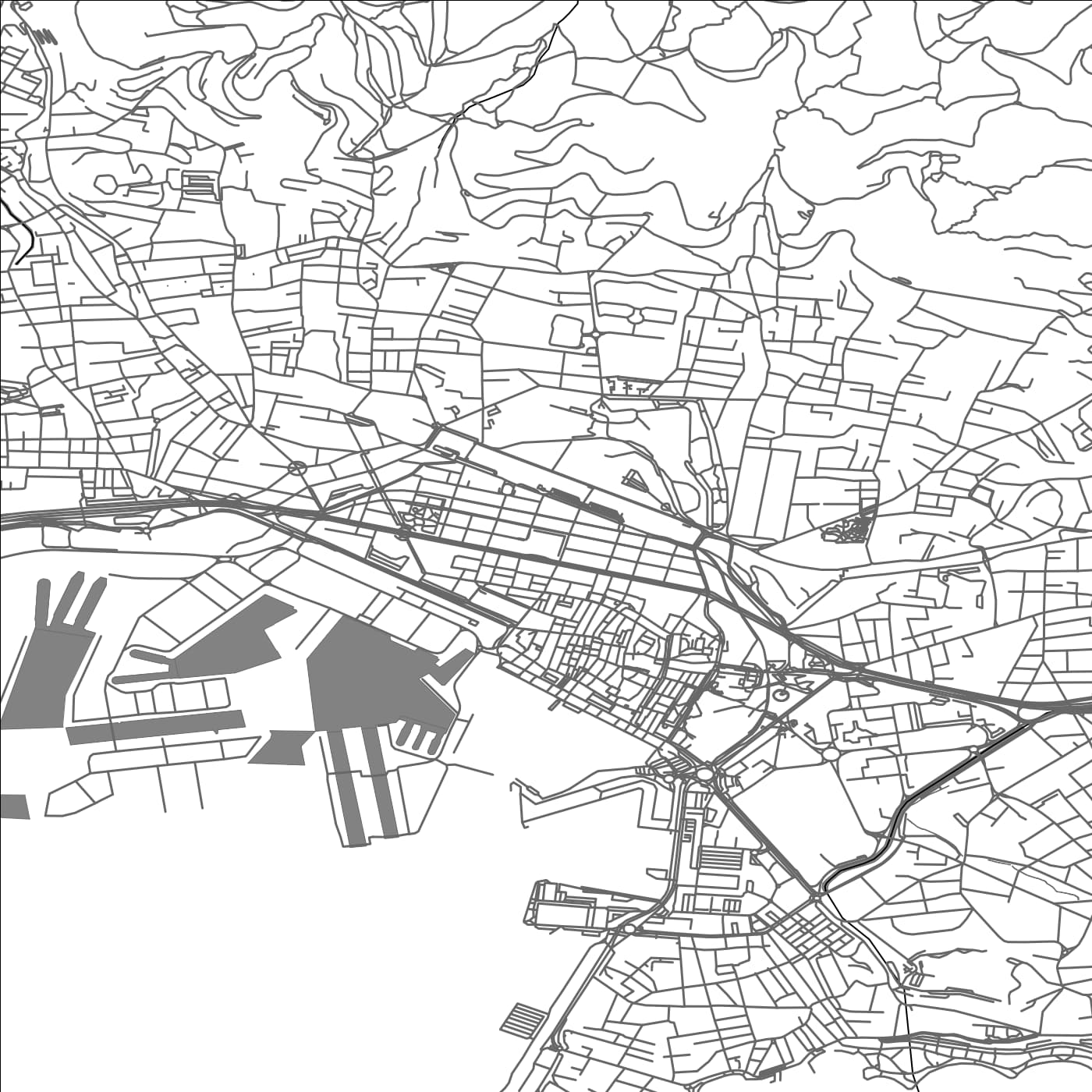 ROAD MAP OF TOULON, FRANCE BY MAPBAKES