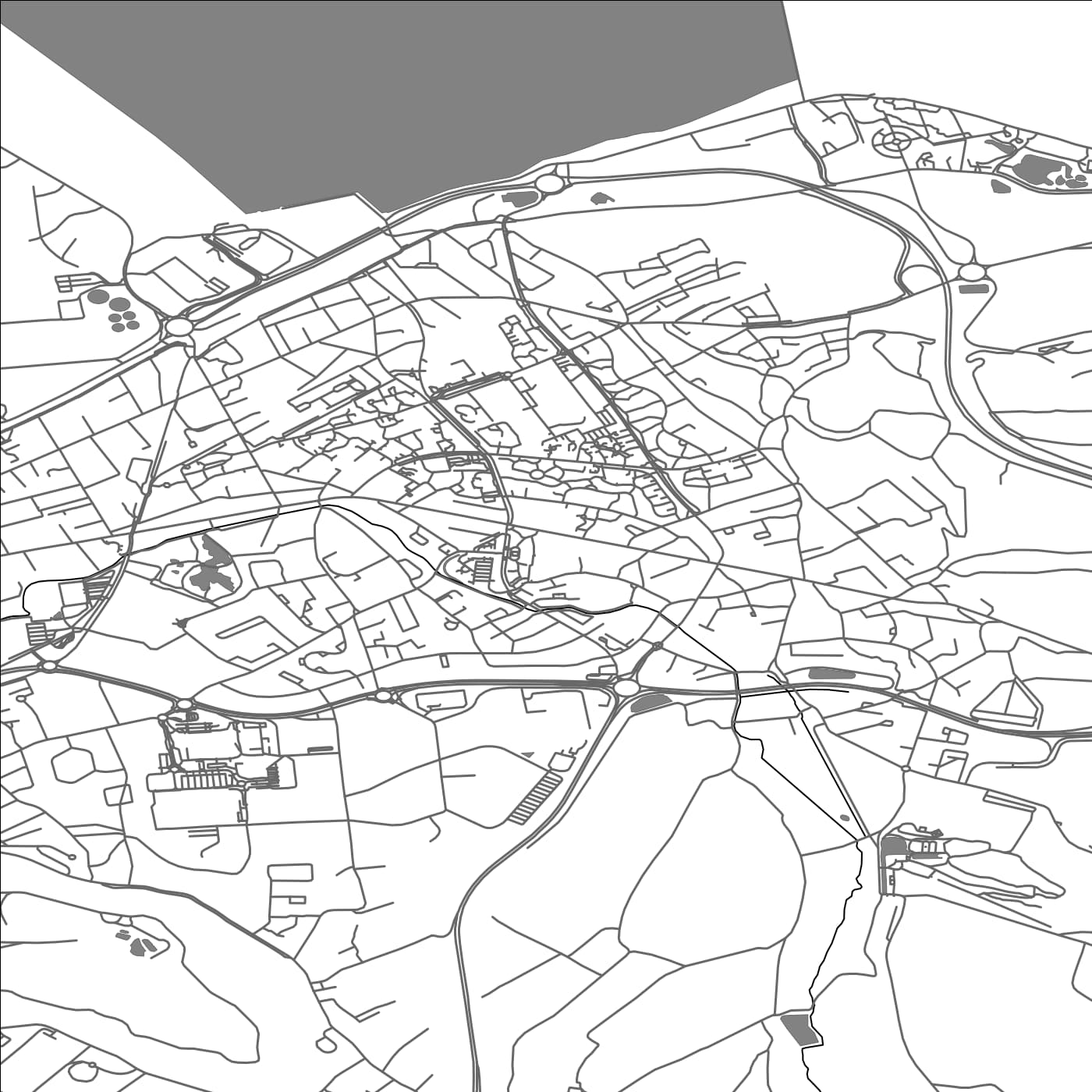 ROAD MAP OF TOURLAVILLE, FRANCE BY MAPBAKES