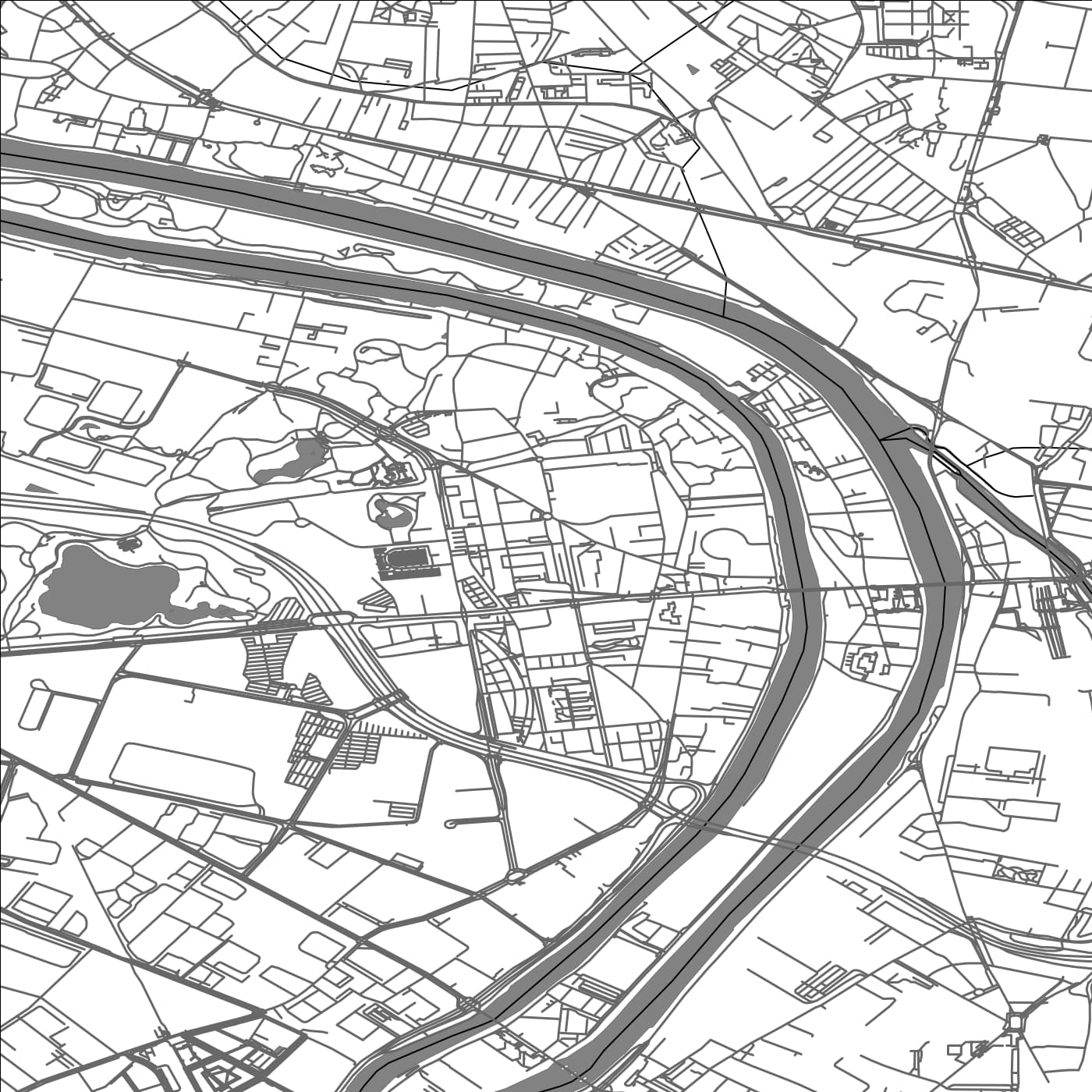 ROAD MAP OF VILLENEUVE-LA-GARENNE, FRANCE BY MAPBAKES