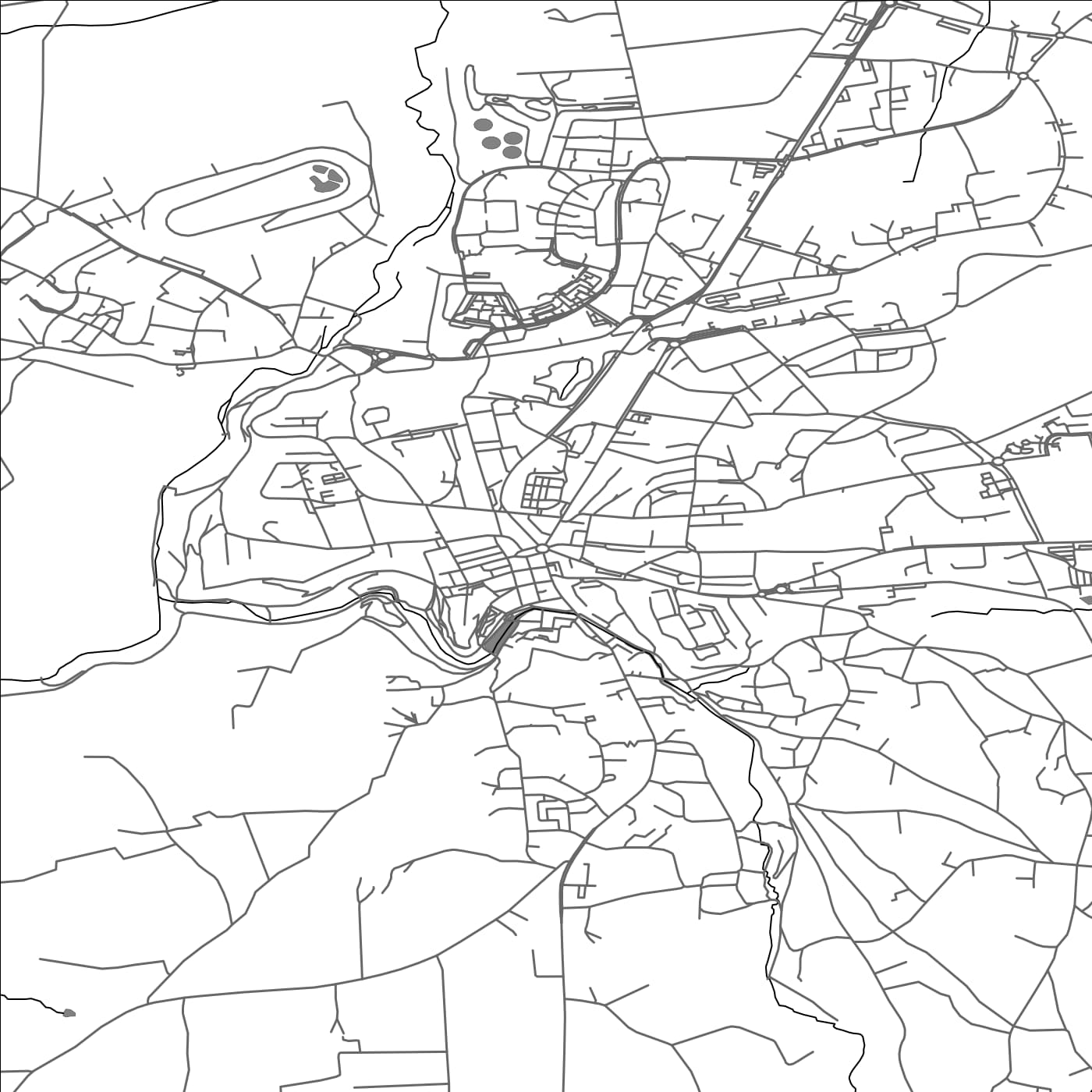 ROAD MAP OF VIRE, FRANCE BY MAPBAKES