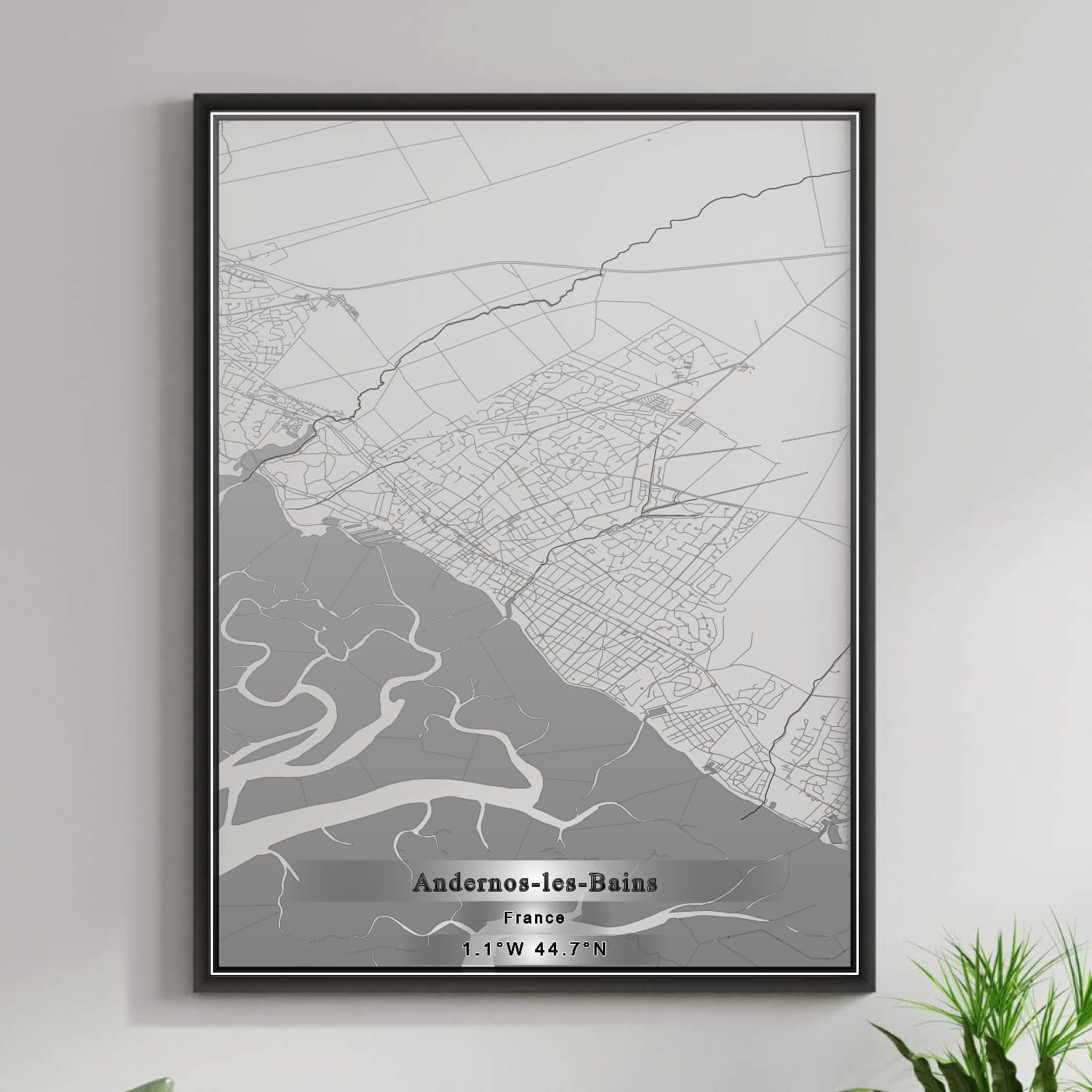 ROAD MAP OF ANDERNOS-LES-BAINS, FRANCE BY MAPBAKES