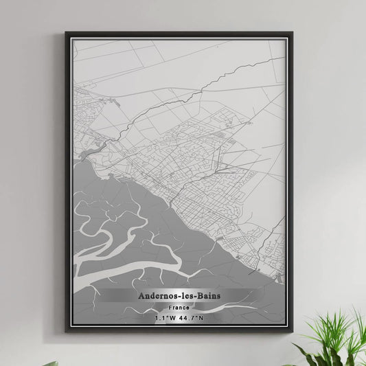 ROAD MAP OF ANDERNOS-LES-BAINS, FRANCE BY MAPBAKES