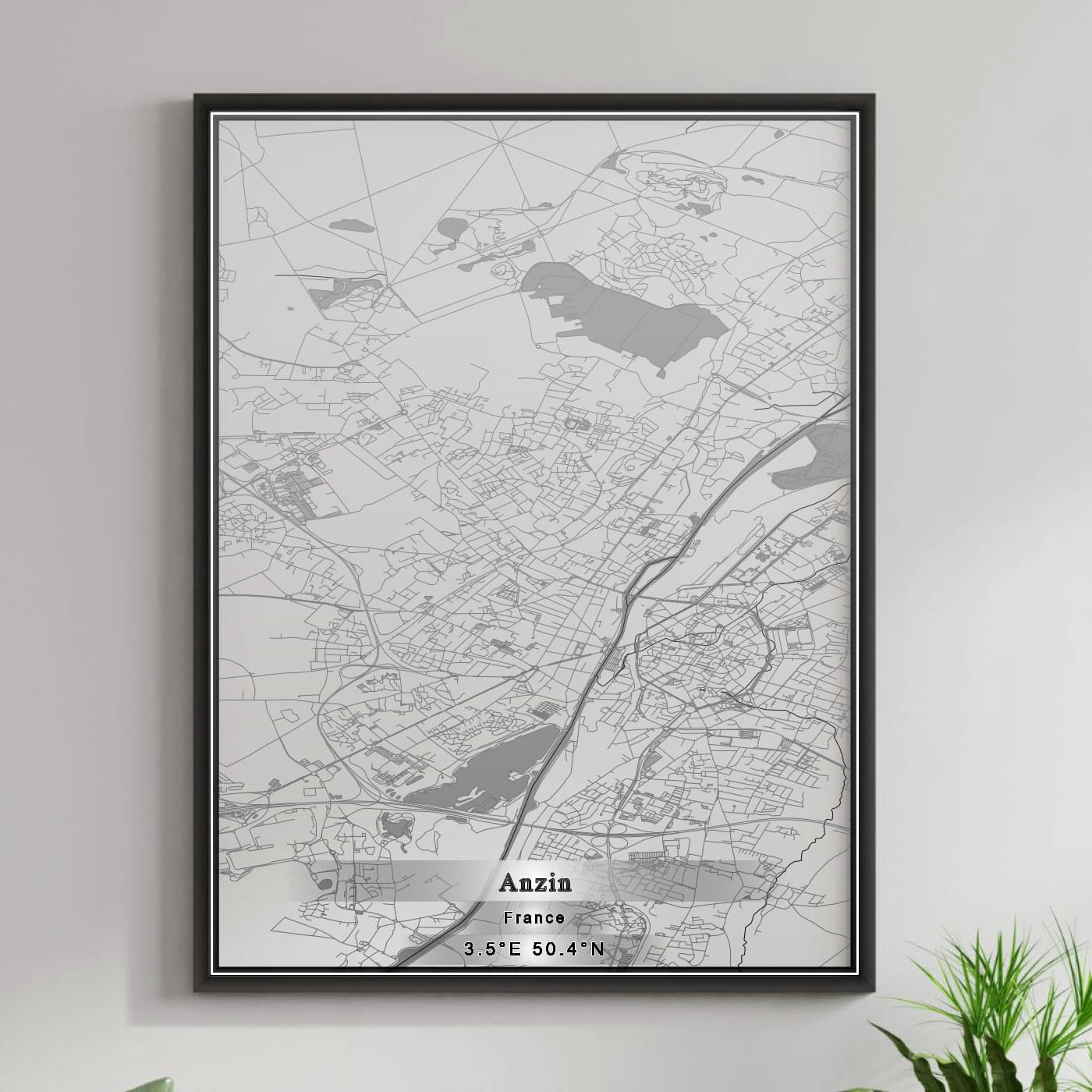 ROAD MAP OF ANZIN, FRANCE BY MAPBAKES