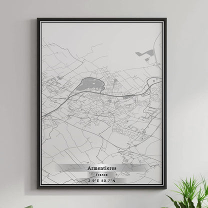 ROAD MAP OF ARMENTIERES, FRANCE BY MAPBAKES