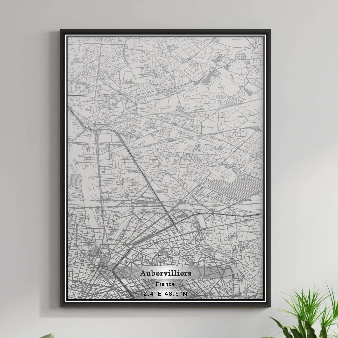 ROAD MAP OF AUBERVILLIERS, FRANCE BY MAPBAKES