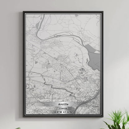 ROAD MAP OF AVRILLE, FRANCE BY MAPBAKES