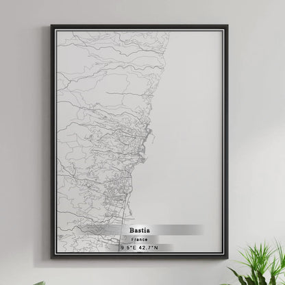 ROAD MAP OF BASTIA, FRANCE BY MAPBAKES