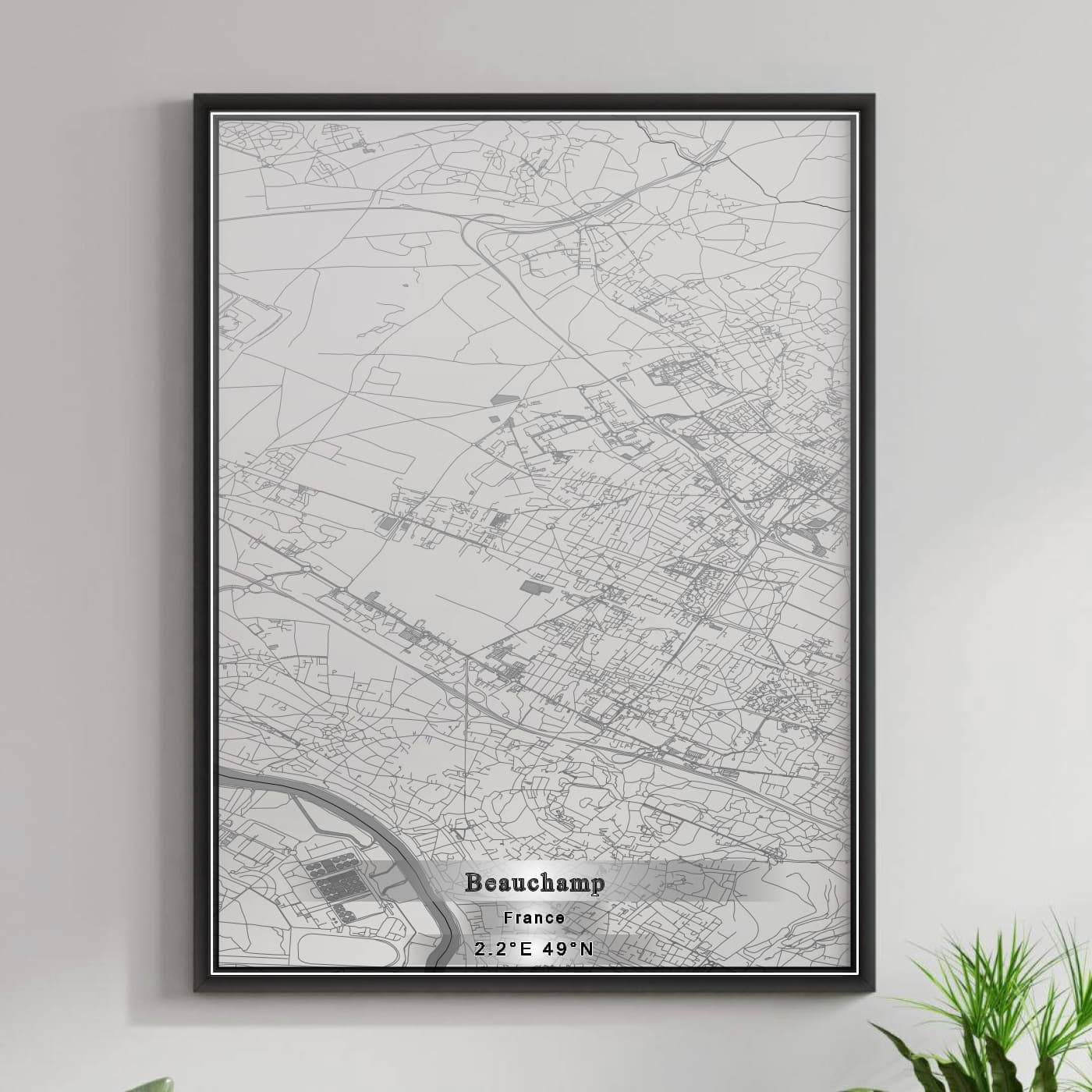 ROAD MAP OF BEAUCHAMP, FRANCE BY MAPBAKES