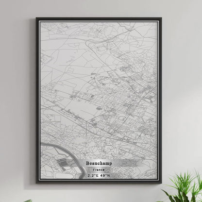 ROAD MAP OF BEAUCHAMP, FRANCE BY MAPBAKES