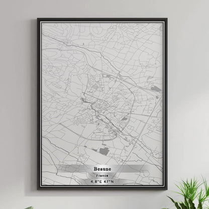 ROAD MAP OF BEAUNE, FRANCE BY MAPBAKES