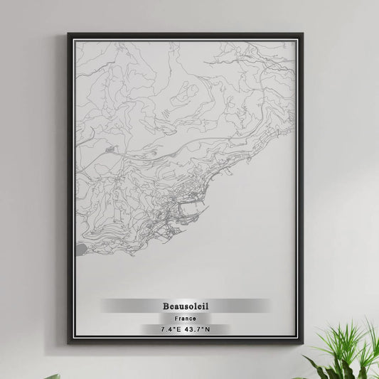 ROAD MAP OF BEAUSOLEIL, FRANCE BY MAPBAKES