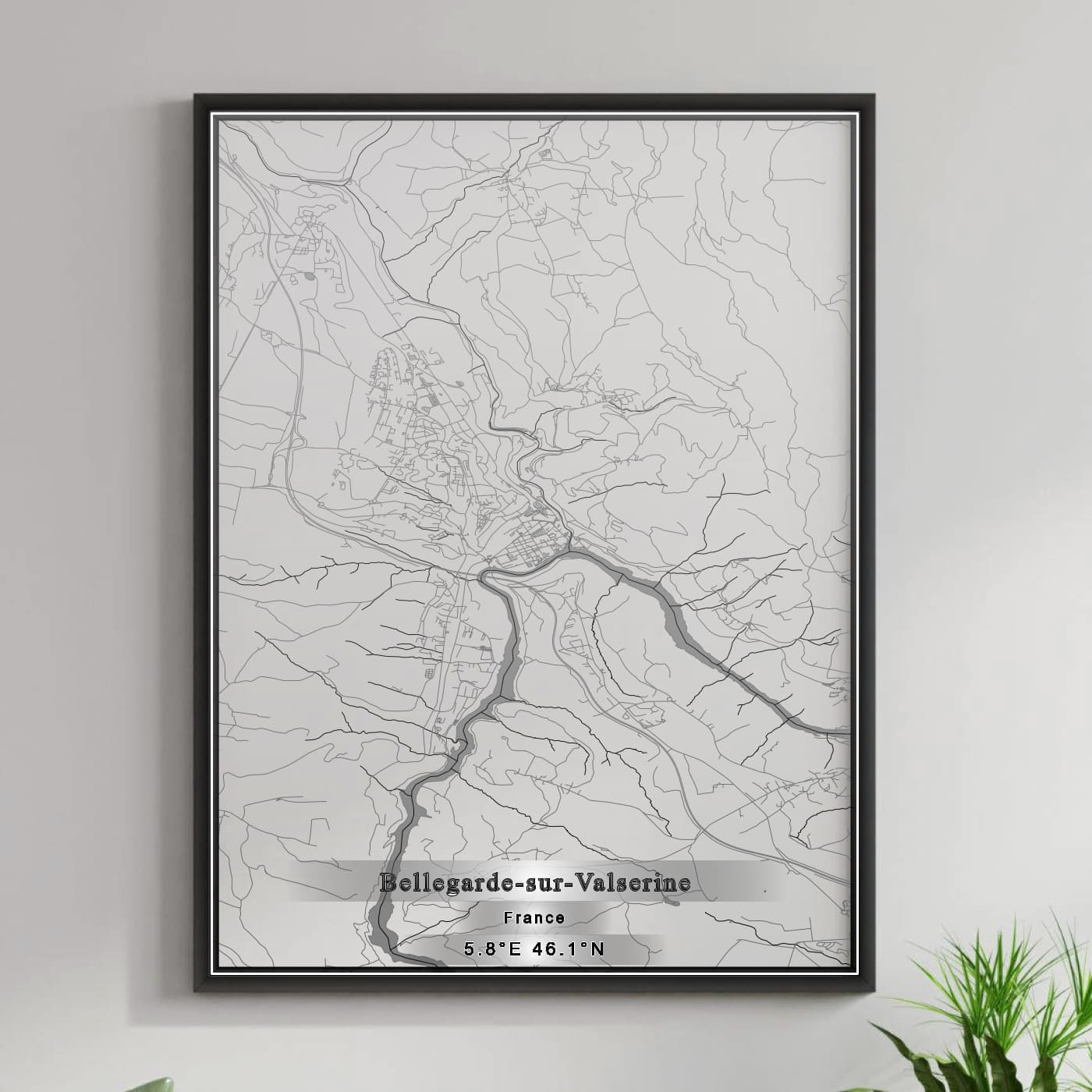 ROAD MAP OF BELLEGARDE-SUR-VALSERINE, FRANCE BY MAPBAKES