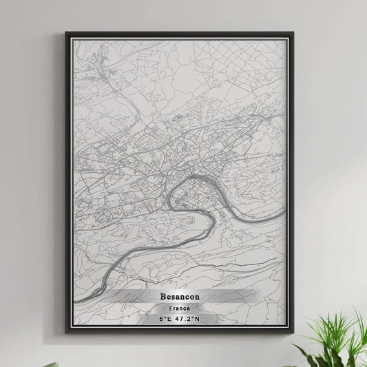 ROAD MAP OF BESANCON, FRANCE BY MAPBAKES