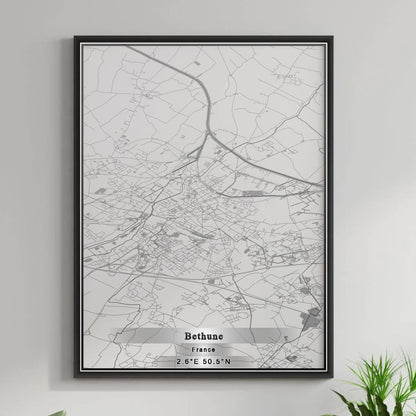 ROAD MAP OF BETHUNE, FRANCE BY MAPBAKES