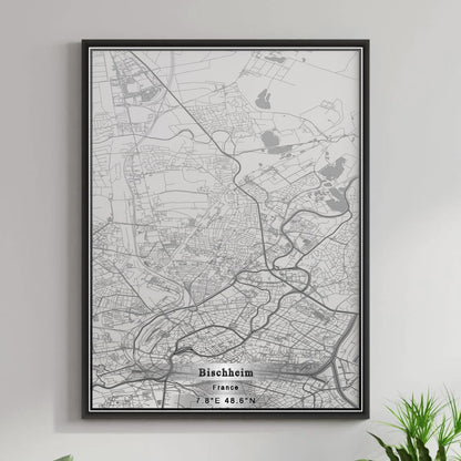 ROAD MAP OF BISCHHEIM, FRANCE BY MAPBAKES