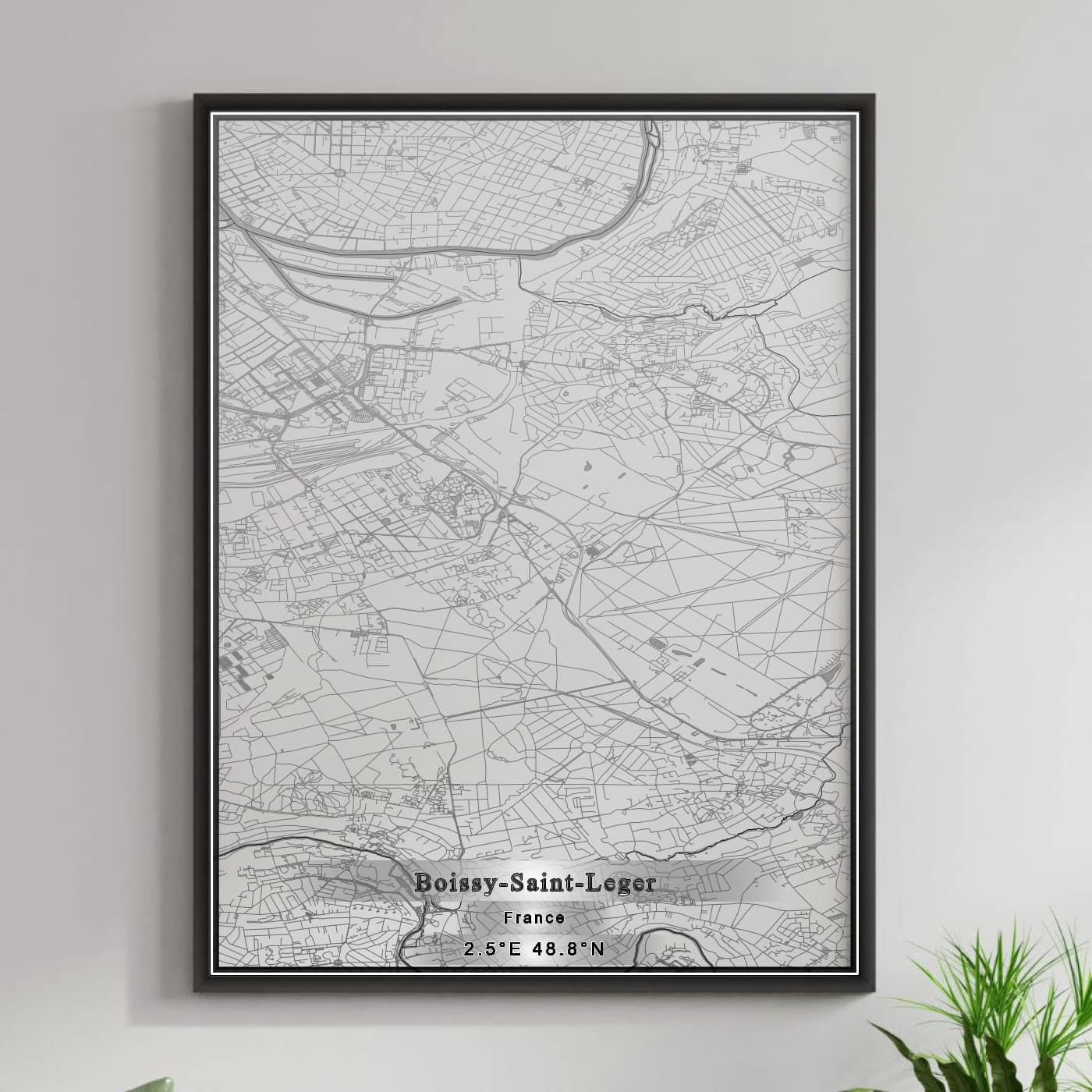 ROAD MAP OF BOISSY-SAINT-LEGER, FRANCE BY MAPBAKES