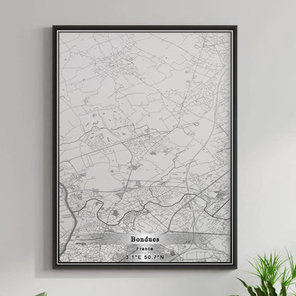 ROAD MAP OF BONDUES, FRANCE BY MAPBAKES