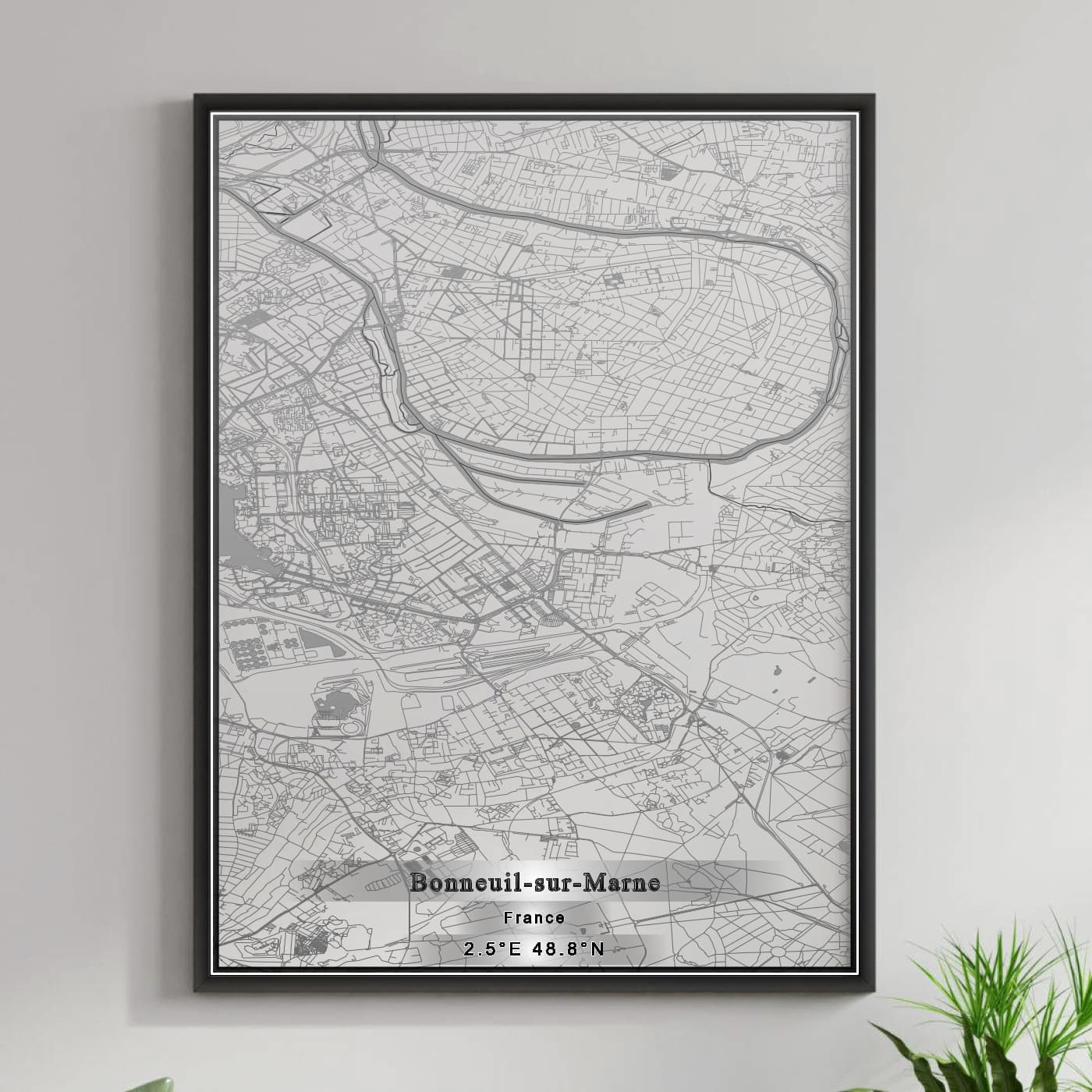 ROAD MAP OF BONNEUIL-SUR-MARNE, FRANCE BY MAPBAKES