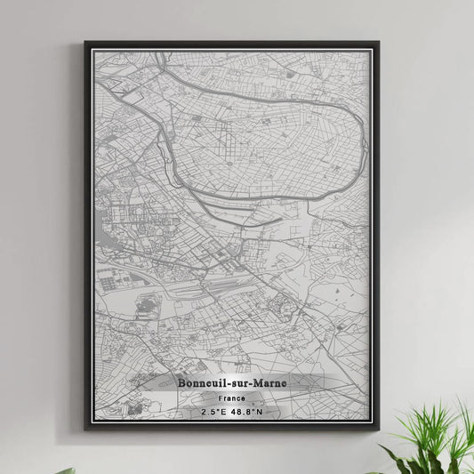 ROAD MAP OF BONNEUIL-SUR-MARNE, FRANCE BY MAPBAKES