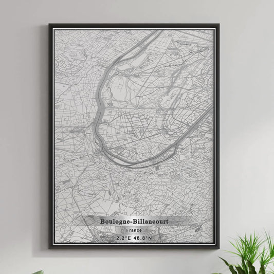 ROAD MAP OF BOULOGNE-BILLANCOURT, FRANCE BY MAPBAKES