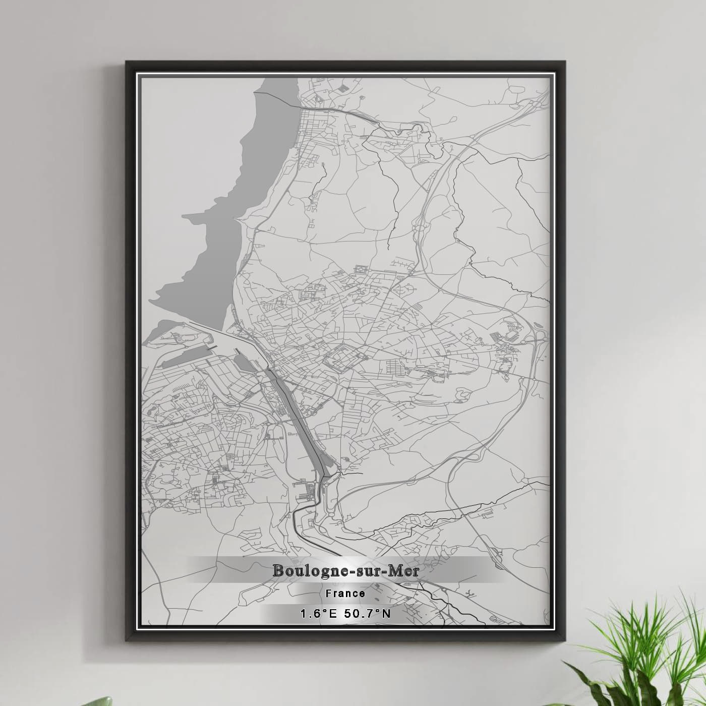 ROAD MAP OF BOULOGNE-SUR-MER, FRANCE BY MAPBAKES