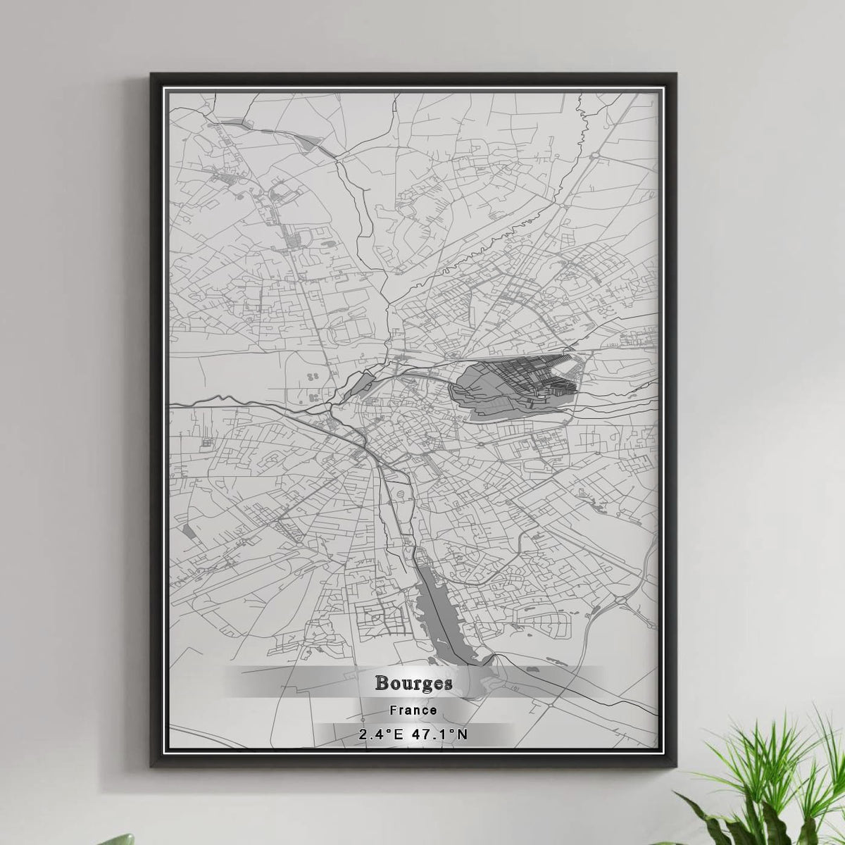 ROAD MAP OF BOURGES, FRANCE BY MAPBAKES