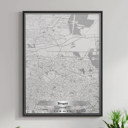 ROAD MAP OF BRUGES, FRANCE BY MAPBAKES