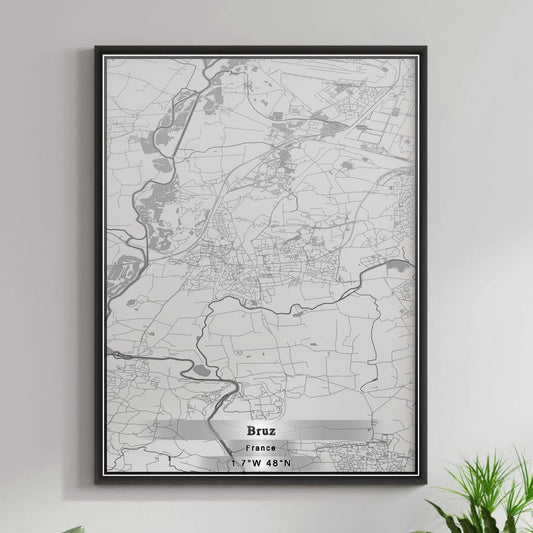 ROAD MAP OF BRUZ, FRANCE BY MAPBAKES