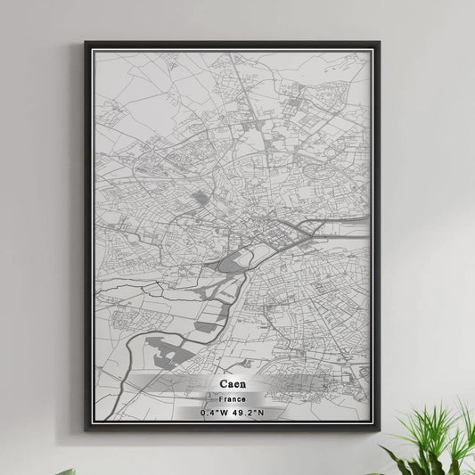 ROAD MAP OF CAEN, FRANCE BY MAPBAKES