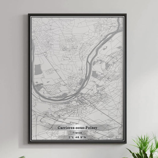 ROAD MAP OF CARRIERES-SOUS-POISSY, FRANCE BY MAPBAKES