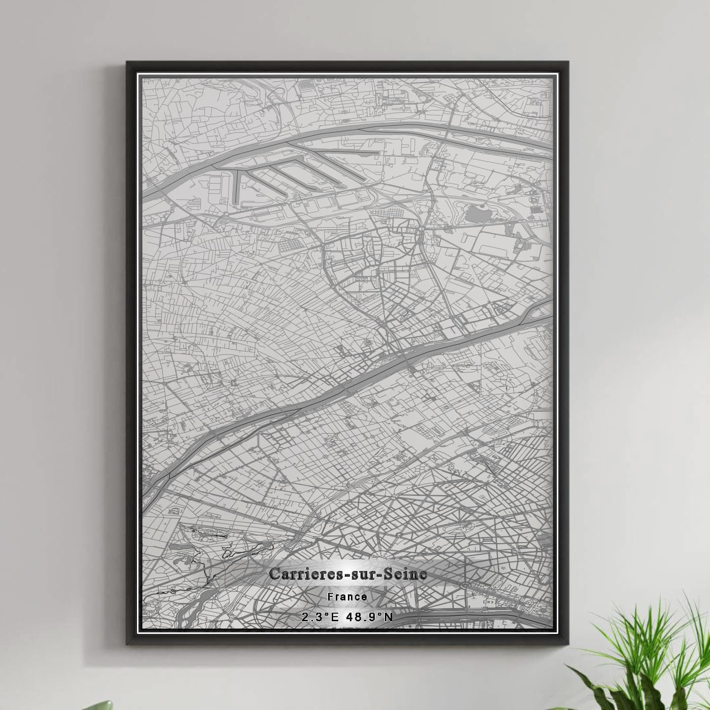 ROAD MAP OF CARRIERES-SUR-SEINE, FRANCE BY MAPBAKES