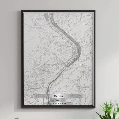 ROAD MAP OF CARROS, FRANCE BY MAPBAKES