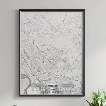 ROAD MAP OF CASTELGINEST, FRANCE BY MAPBAKES