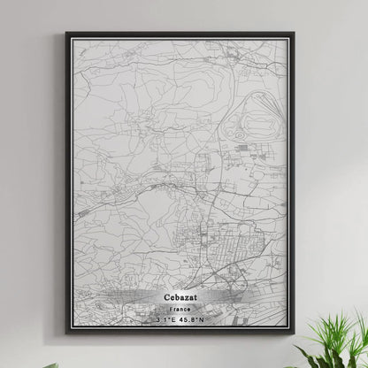 ROAD MAP OF CEBAZAT, FRANCE BY MAPBAKES