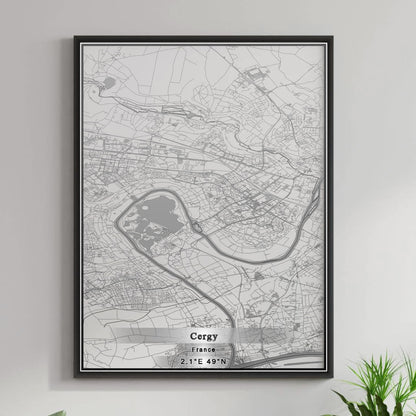 ROAD MAP OF CERGY, FRANCE BY MAPBAKES