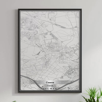 ROAD MAP OF CESSON, FRANCE BY MAPBAKES