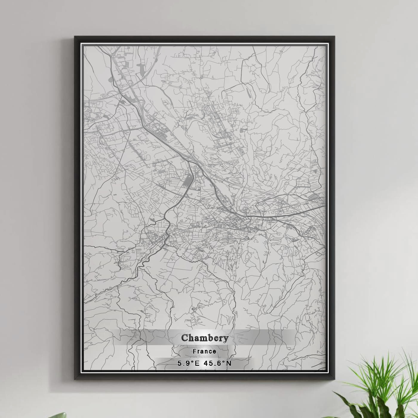 ROAD MAP OF CHAMBERY, FRANCE BY MAPBAKES