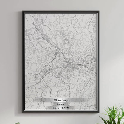 ROAD MAP OF CHAMBERY, FRANCE BY MAPBAKES